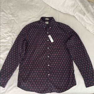 J Crew Stretch Secret Wash Shirt- navy floral NWT